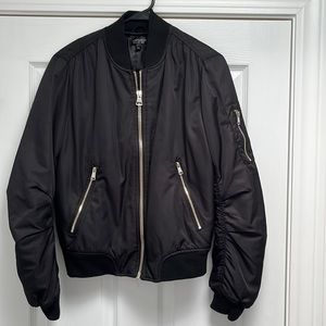 Topshop Bomber Jacket, Size: 6, Black, Used